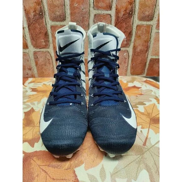 Nike Vapor Untouchable 3 Elite White Navy Football Cleats Men's Size 14.5 - Picture 3 of 5